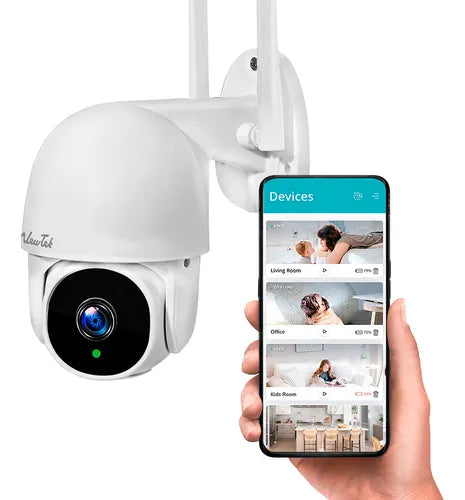 Camara De Seguridad App Tuya Wifi Exterior Domo Audio Infrar Color Blanco