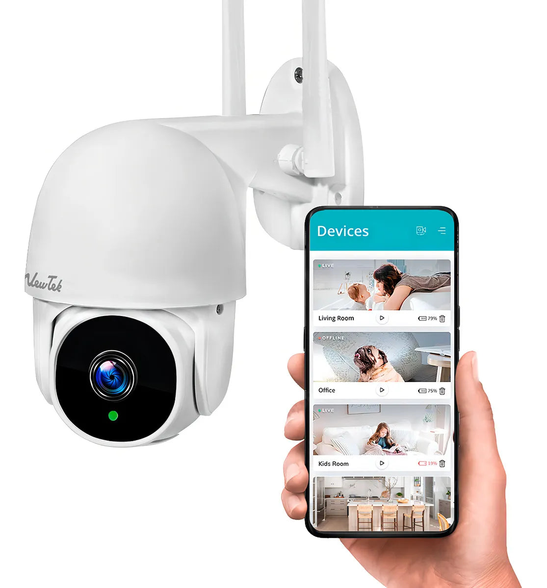 Camara De Seguridad App Tuya Wifi Exterior Domo Audio Infrar Color Blanco